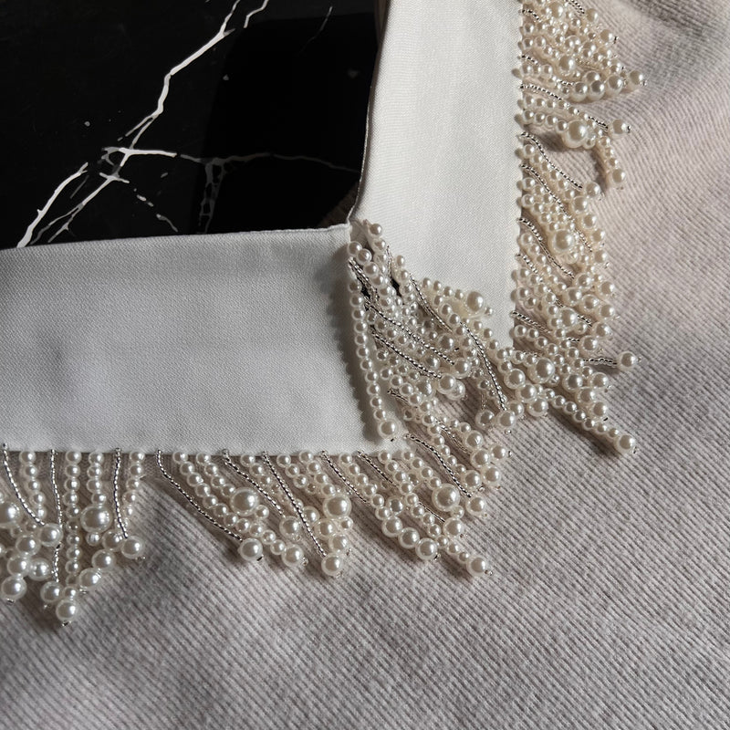 Detachable Pearl Collar - White
