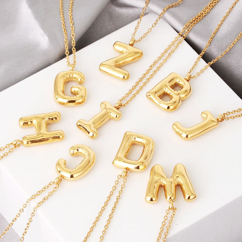 Letter Balloon Initial Necklace