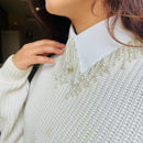 Detachable Pearl Collar - White