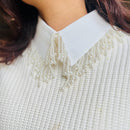 Detachable Pearl Collar - White