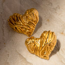 Engraved Heart Stud Earrings