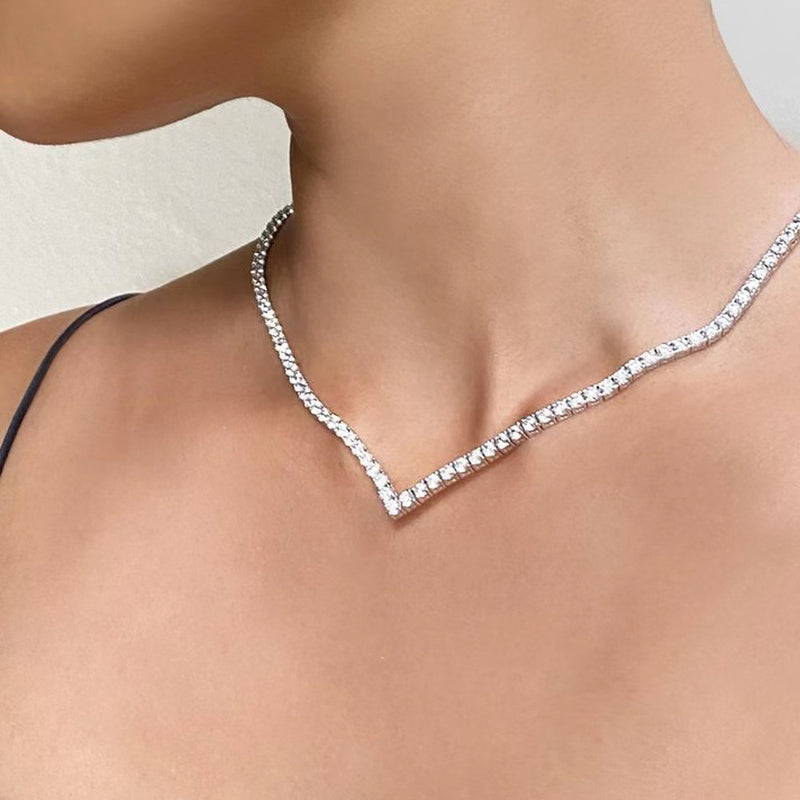 V-shaped Rhinestone Necklace