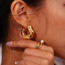 Abstract Gold Hoops