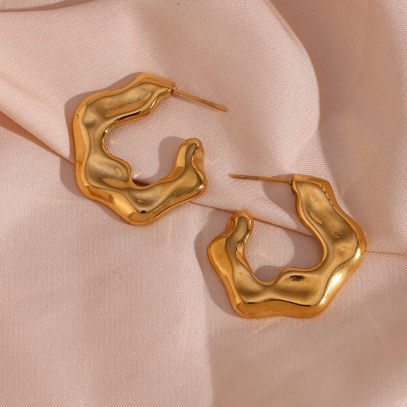 Abstract Gold Hoops