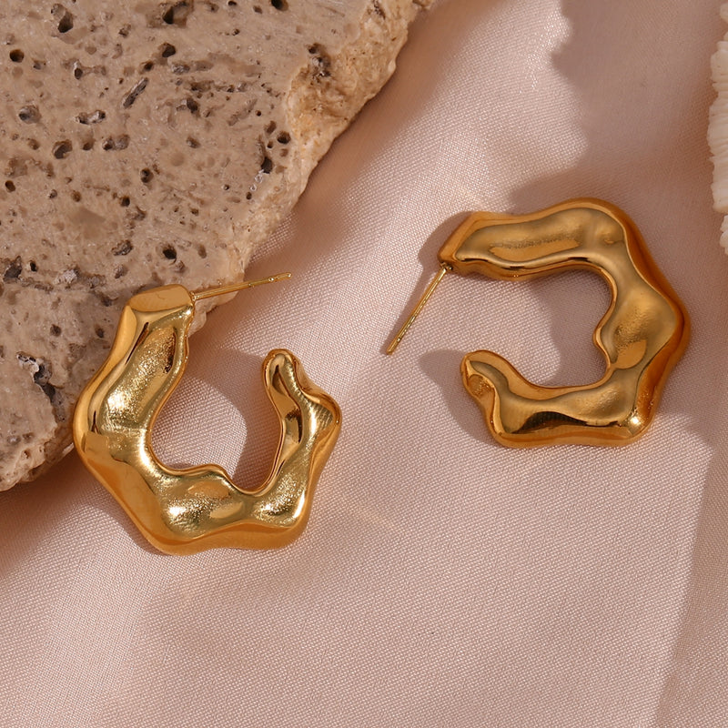 Abstract Gold Hoops