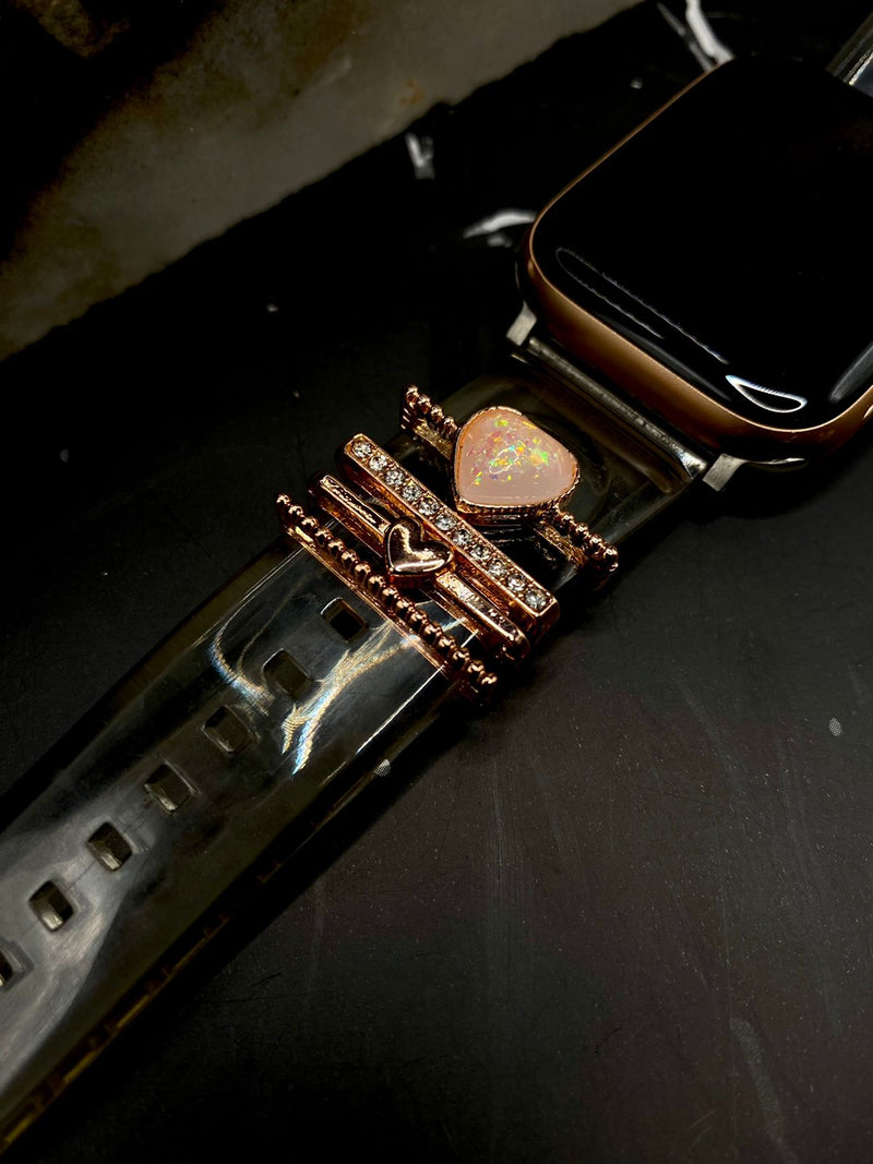 Rose Gold Heart Charms for Apple Watch Band