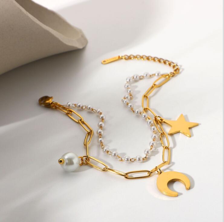 Star & Moon Link Necklace