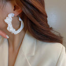 Korean Chiffon Hoops - White