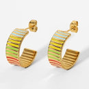 Gold Multi-hued Hoops
