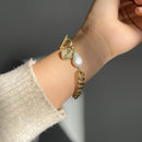 Abstract Face Gold Bracelet