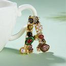 Embellished Initial Brooch - A